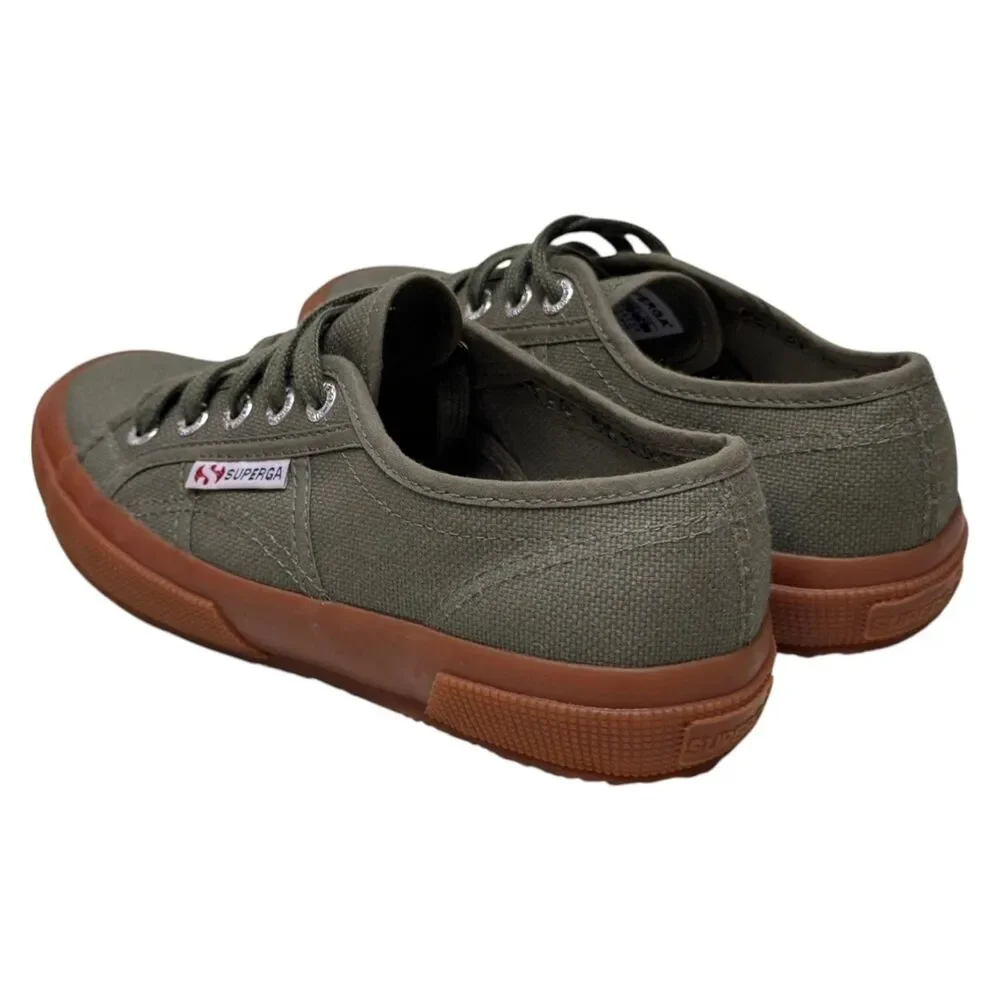 Superga 2750 COTU Classic Womens 5.5 Olive Green Canvas Sneakers Low Top